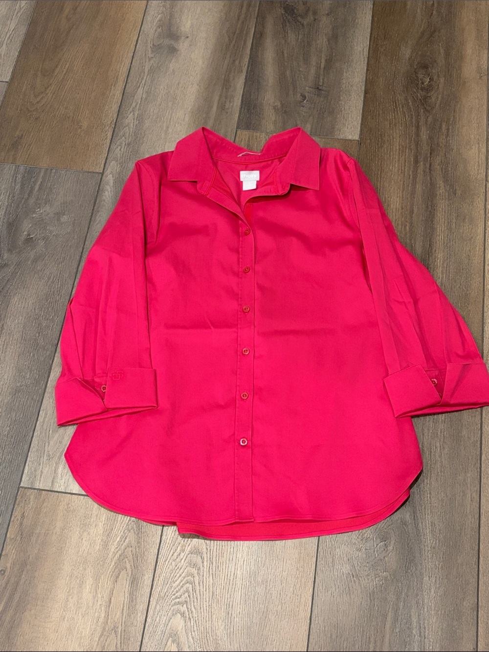 Chico's Bright Pink Button-Down Shirt